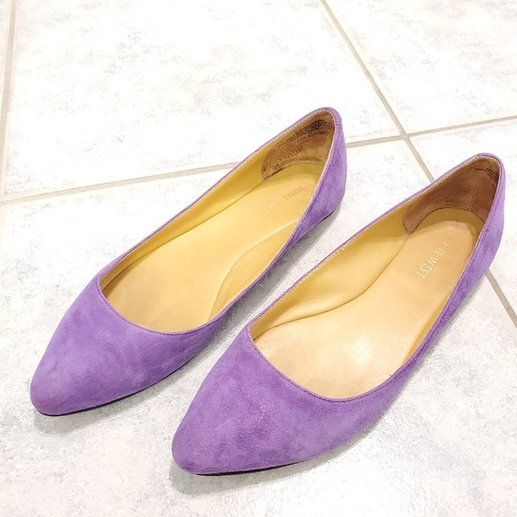 Nine West Shoes - Nine West suede purple pointy flats size 6.5